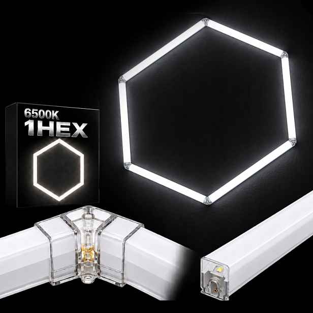Bílé Led osvětlení 42W dílna HEX1 92x79 Cm 6500K silné