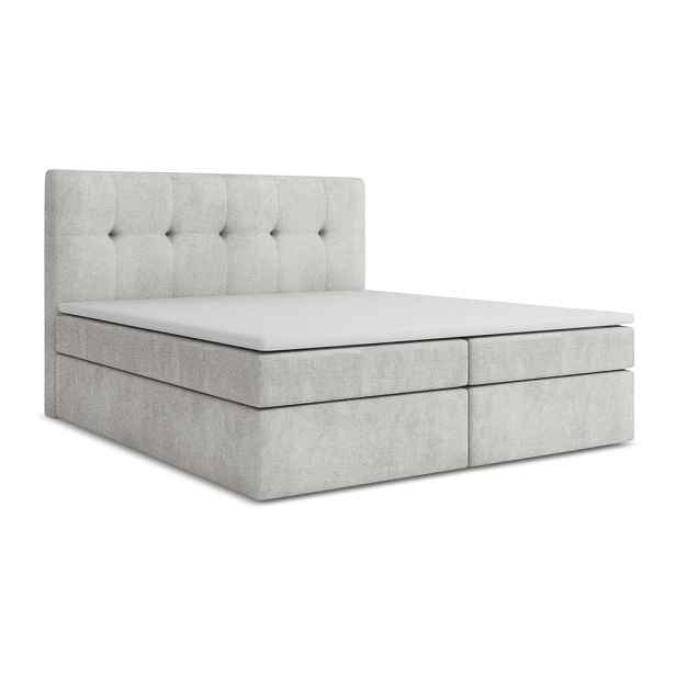 Boxspring postel s úložným prostorem 140x200 cm ve stříbrné barvě Palta – Makamii