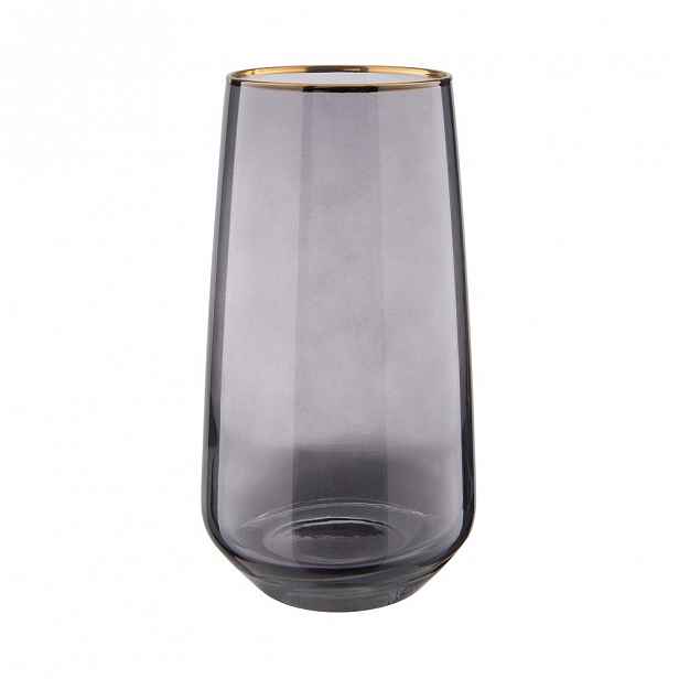 Butlers TOUCH OF GOLD Sada sklenic na long drink se zlatým okrajem 480 ml set 6 ks - tm. šedá