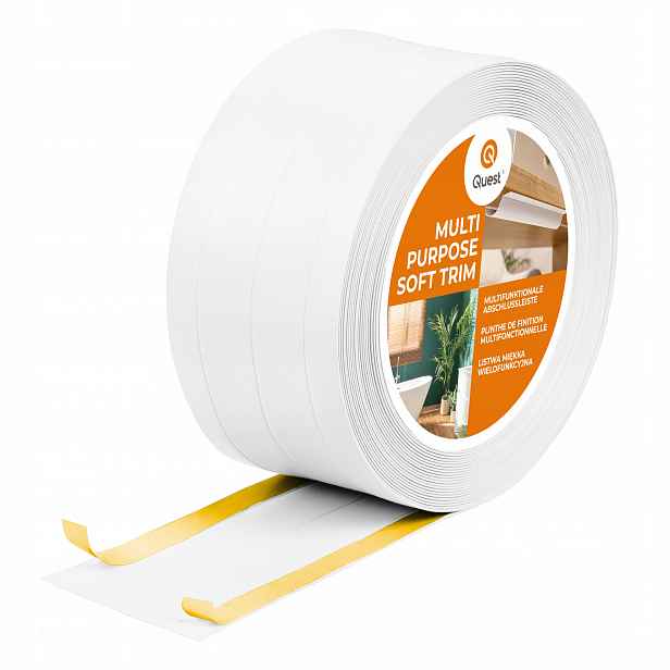 Multifunkční lišta z Pvc 4v1 samolepicí, bílá, 25 m, 95 mm