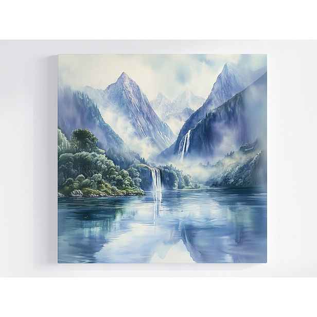 Obraz Na Plátně Plátno Krajina Norsko Fjord Hory Vodopád Jezero 50x50