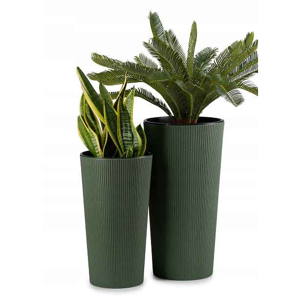 Sada 2x květináč Vložka Do Květináče Vysoká Zahradní 57 cm Slim Terasa