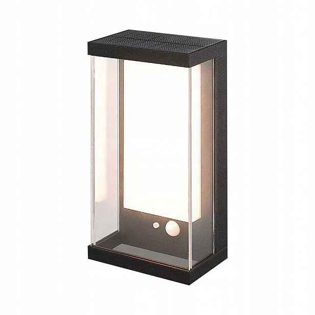 V-tac Solární zahradní nástěnné svítidlo 1W Led senzor pohybu černé VT-1193