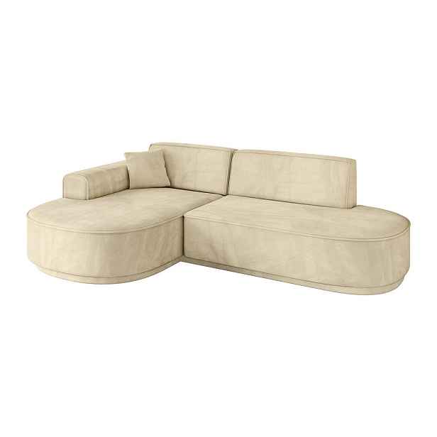ALTDECOR ROHOVÁ SEDAČKA s otomanem, levá MARI-L1-v3 243x171x83 Béžová Velur
