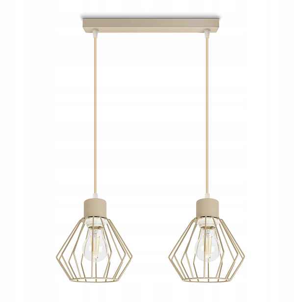 Závěsné Stropní Svítidlo Moderní béžová Loft skandinávská drátěná 2xE27