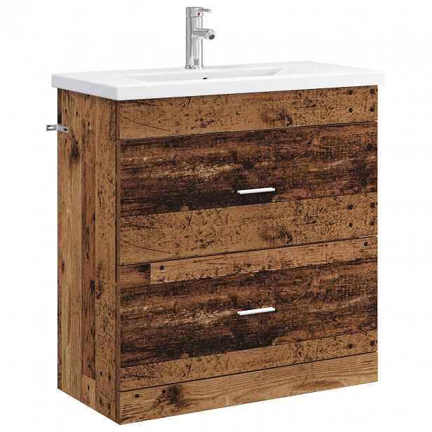 vidaXL Sada koupelnového nábytku Staré dřevo 81 x 40 x 84,5 cm