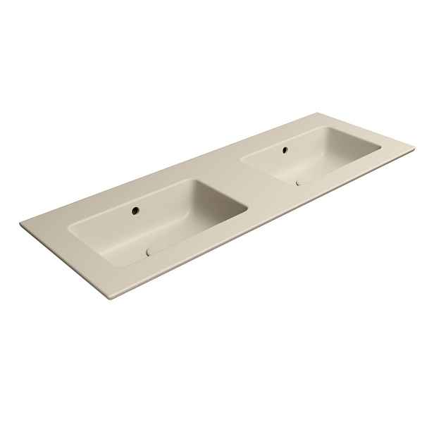 GSI PURA keramické dvojumyvadlo Slim 122x46cm, bez otvoru, creta mat