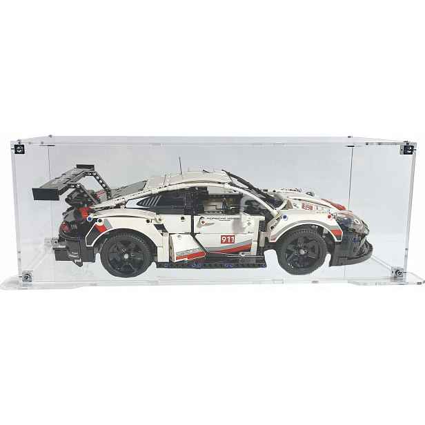 Vitrína s podstavcem Drewlandia pro stavebnici Lego 42096 Technic Porsche 911