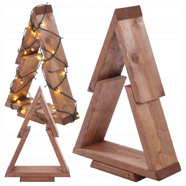 Dřevěný vánoční stromek stojící 43x30cm Smontovaný Impregnovaný hnědá dekorace
