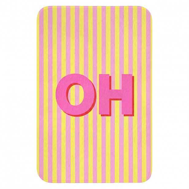 OnlyWow WC PŘEDLOŽKA Text - Pruhy - Růžová 40x60 cm