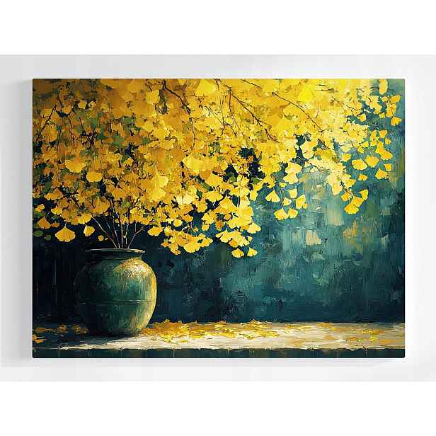 Plakát Dřevo Stromek Ginkgo Podzim Žluté Listy 100x75