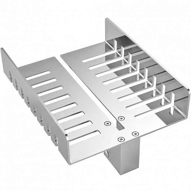 Walk-in polička s drážkami na sklo sprchového koutu - 6-10 mm - chrom - 25x11,7 cm