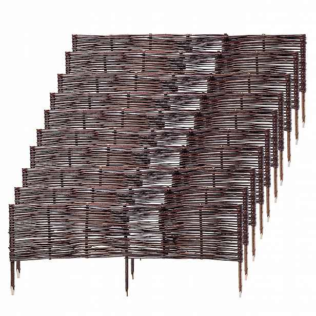Zahradní Palisáda 100x40 cm Proutěný Plot 10 Ks