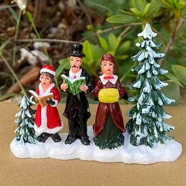 TEMU 1 ks Vánoční dekorace Figurka rodiny sboru, Domácí stolní dekorace do ložnice, vstupní haly skříňky, Teplý kreativní řemeslný ornament s