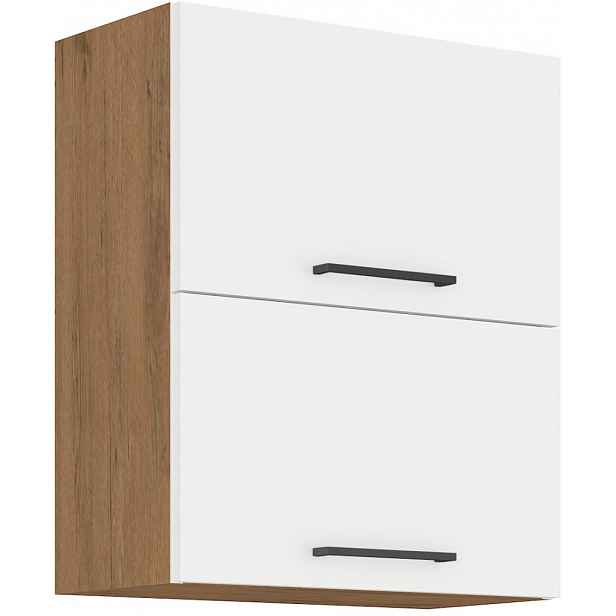 Horní kuchyňská skříňka Vigo 60GU-72, dub lancelot/bílý lesk, šířka 60 cm