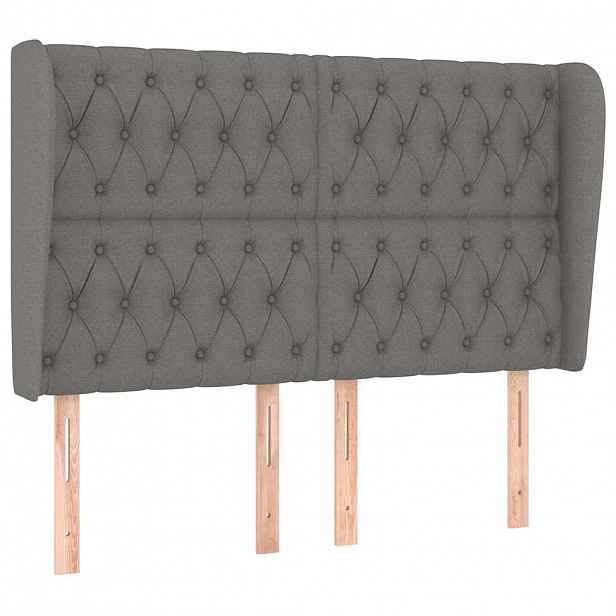 vidaXL Čelo postele typu ušák tmavě šedé 163x23x118/128 cm textil