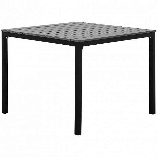 Beliani ZAHRADNÍ STŮL Umělé dřevo šedý/černý 95/95 cm Prato