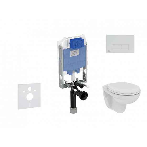 Ideal Standard ProSys - Set předstěnové instalace, klozetu a sedátka  Eurovit, tlačítka Oleas M2, Rimless, SoftClose, chrom mat ProSys80M SP122