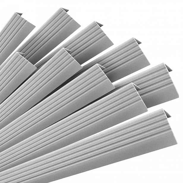 Protiskluzové schodišťové profily stříbrné s lepidlem 50 x 42 mm, 100 cm