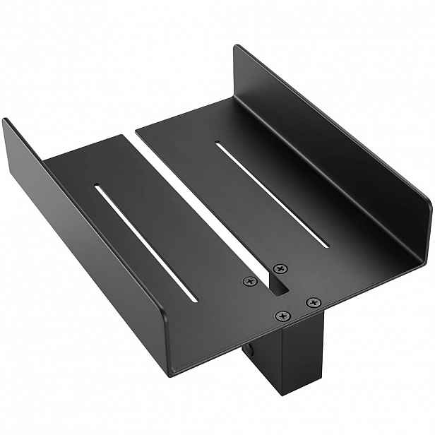 Walk-in polička s drážkou na sklo sprchového koutu - 6-10 mm - černá matná - 25x11,7 cm