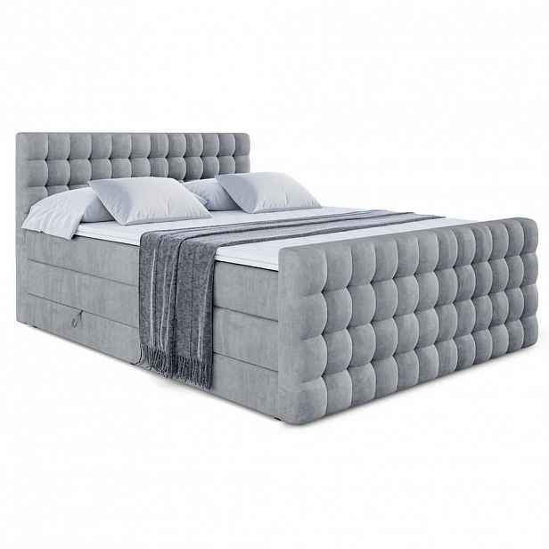 ALTDECOR POSTEL boxspring VIONE-Z KING – 180 x 200 – H3/H4 – šedá