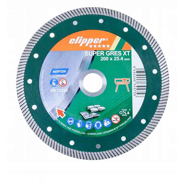 Diamantový kotouč Norton Clipper Gres Xt 200x25,4 mm