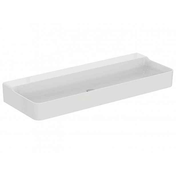 Ideal Standard Conca Ceram - Dvojumyvadlo na desku 120x45 cm, bez přepadu, bez otvoru pro baterie, bílá T384501