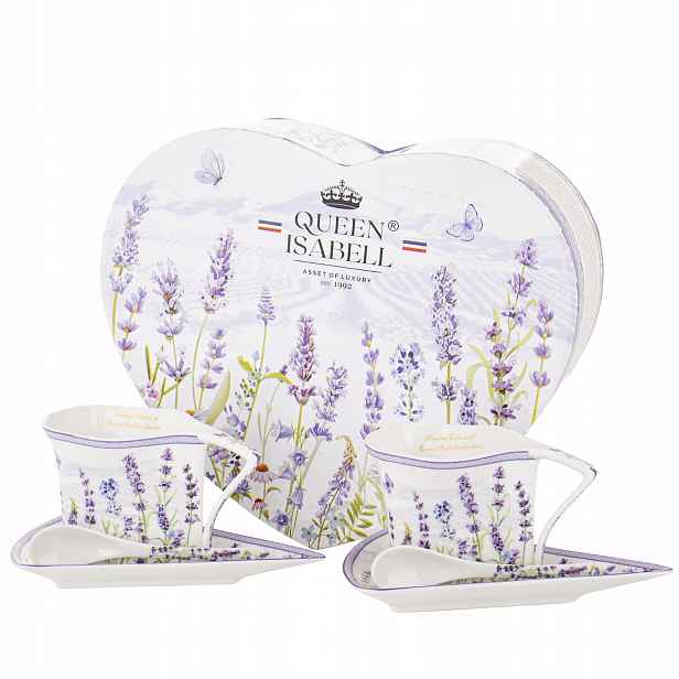 Sada šálků Pro Dva Šálky Levandule Porcelán