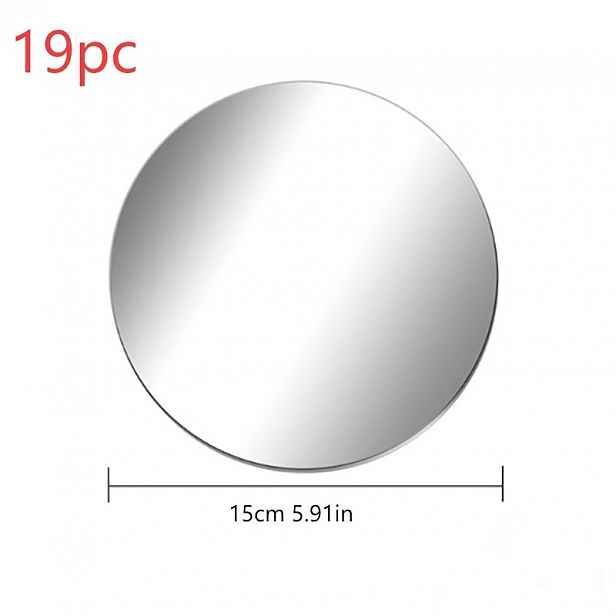 TEMU 19dílná sada stříbrných kulatých akrylových zrcadel o průměru 15 cm, zrcadlo pro domácí dekoraci, kosmetické zrcadlo, zrcadlo do koupelny,