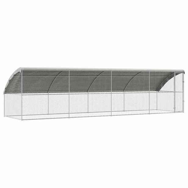 vidaXL Klec pro kuřata s 1 dvířky 4 ks Stříbrná 800x200x200cm