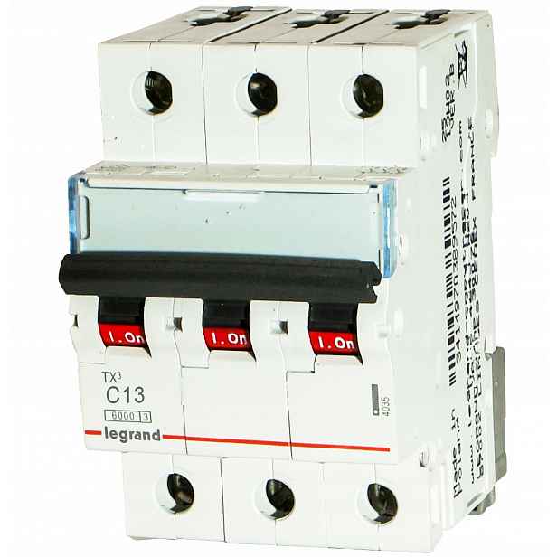 Nadproudový spínač Legrand 3P C 13A TX3 403544