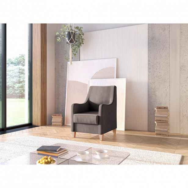 Sit & More KŘESLO, textil, tmavě hnědá