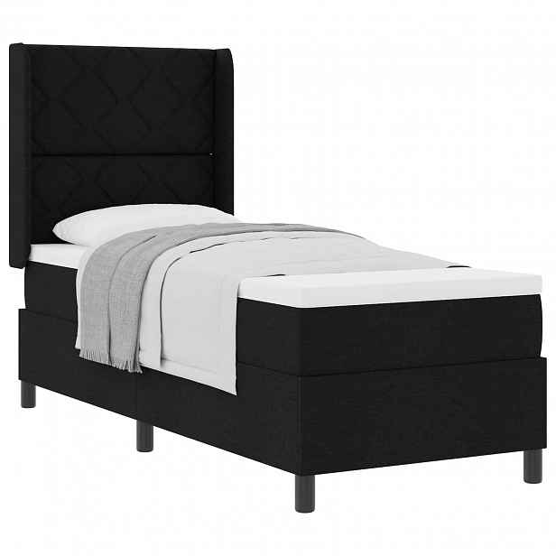 vidaXL Postel s boxspringem s polštářem Černý 200 x 80 cm textil