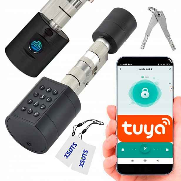 Elektronický Zámek Smart Tuya Kód Pin Karta Rfid Čtečka Otisků Prstů
