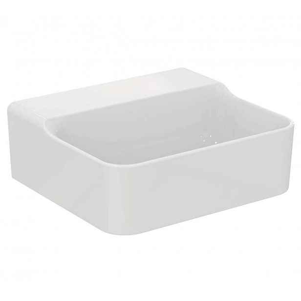 Ideal Standard Conca Ceram - Umývátko na desku 40x35 cm, bez přepadu, bez otvoru pro baterii, bílá T387901