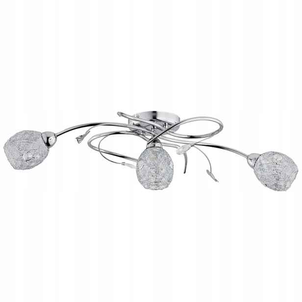 Stropní svítidlo glamour chrom s křišťálovými stínidly do obývacího pokoje, 3 body Alfa