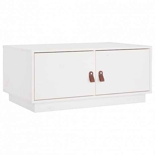 vidaXL Konferenční stolek bílý 80 x 50 x 35 cm masivní borové dřevo