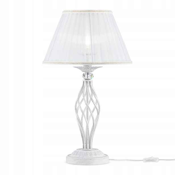 Klasická stolní lampa Grace Maytoni s krystaly a stínítkem