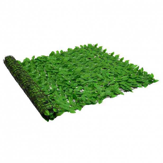 vidaXL Balkonová zástěna se zelenými listy 300 x 150 cm