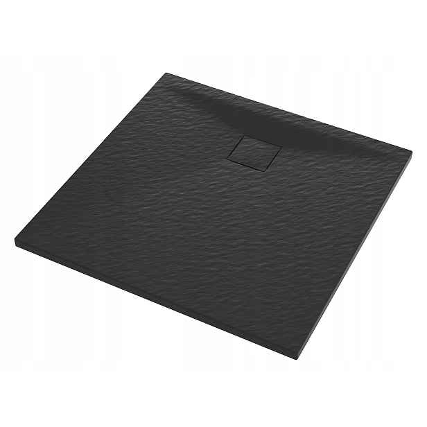 Černá Čtvercová Sprchová Vanička 80 x 80 CM Smc Kompozit Teja