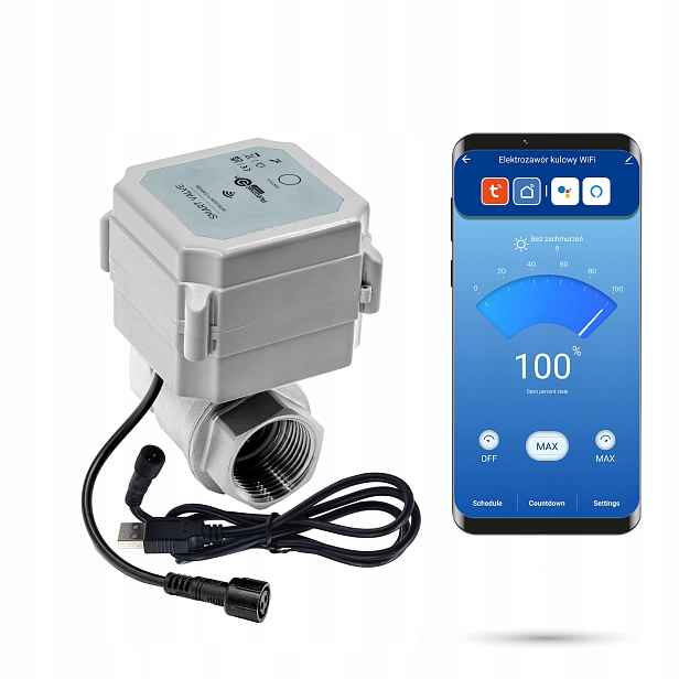 Elektroventil WiFi Tuya kulový 1 palec DN25 nerezový SS304 DN25