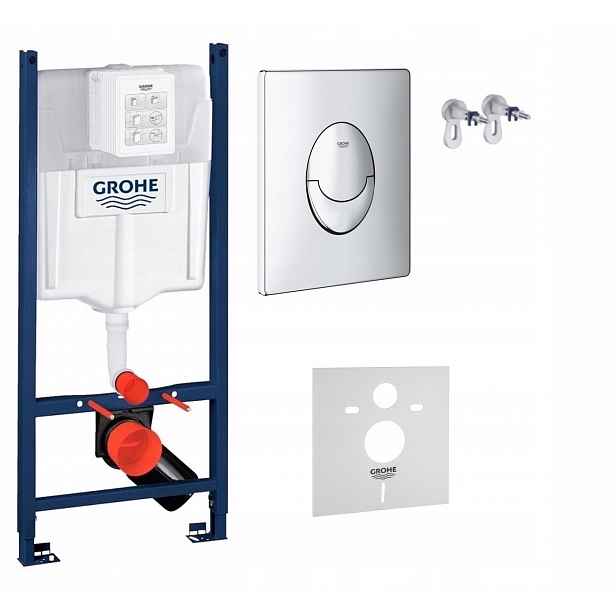 Kompletní podomítkový Wc set – rám Grohe tlačítko chrom lesk