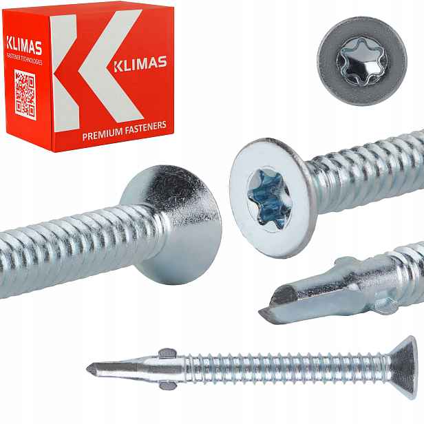 Samovrtné vruty ze dřeva do kovu 6,3x60 mm 200 ks Klimas Wsdst