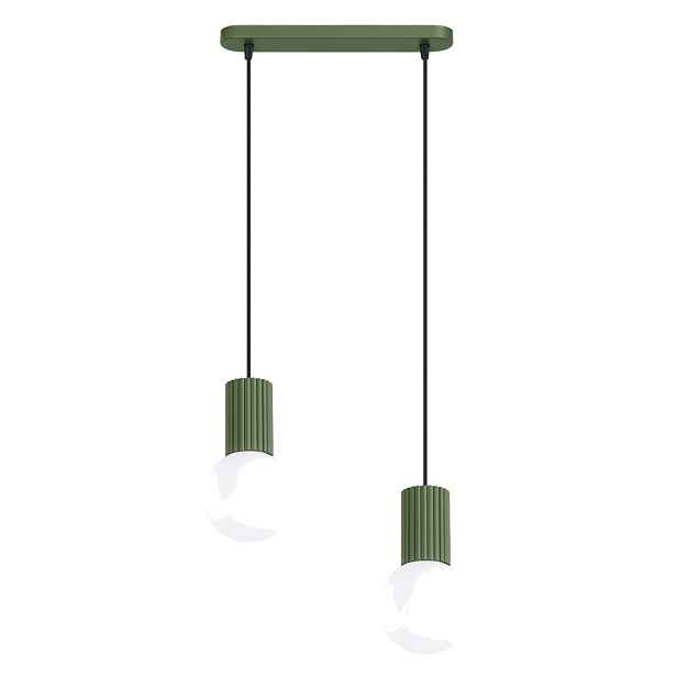 Závěsná lampa Halo 2L zelená olivová Stropní osvětlení Kule Zwis Sollux