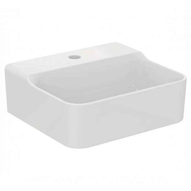 Ideal Standard Conca Ceram - Umývátko na desku 40x35 cm, bez přepadu, otvor pro baterii, bílá T387801