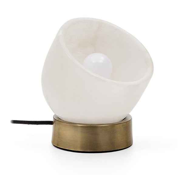 Krémová/v mosazné barvě stolní lampa (výška 17 cm) Shenli – Kave Home