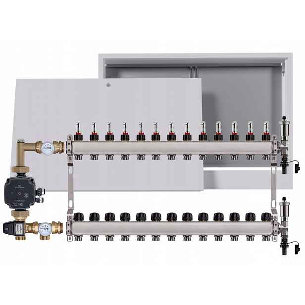 Nerezový rozdělovač na podlahu 13 nástěnný box Pumpa Grundfos
