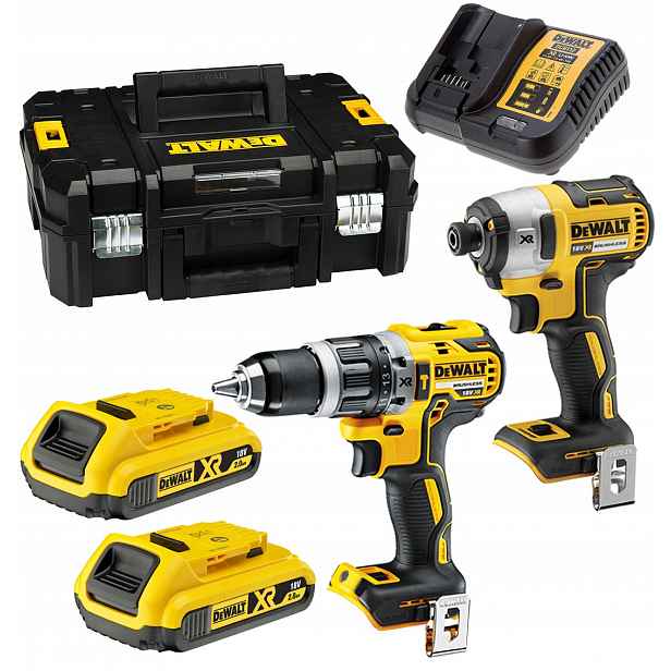 Sada 18V 2x2Ah příklep aku šroubovák DCD796 rázového utahováku DCF887 DeWALT DCK266D2T