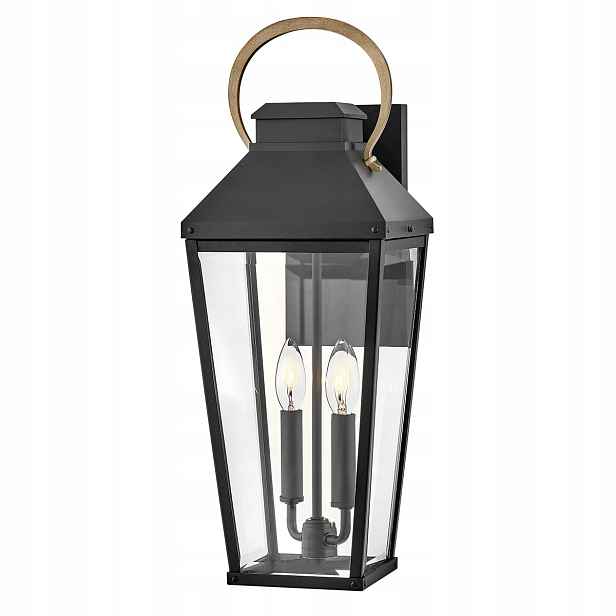 Venkovní nástěnné svítidlo, černá skleněná lampa IP44 2, bod Hinkley