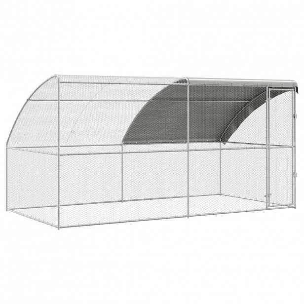 vidaXL Klec pro kuřata s 1 dvířky 2 ks Stříbrná 400x200x200cm